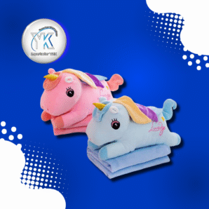 PELUCHE 2 EN 1 MANTA EN FORMA DE UNICORNIO