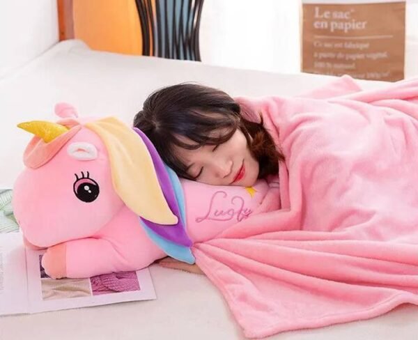 PELUCHE 2 EN 1 MANTA EN FORMA DE UNICORNIO - Imagen 4