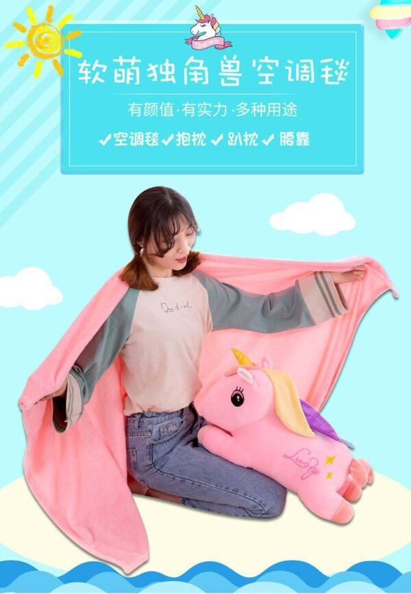 PELUCHE 2 EN 1 MANTA EN FORMA DE UNICORNIO - Imagen 2
