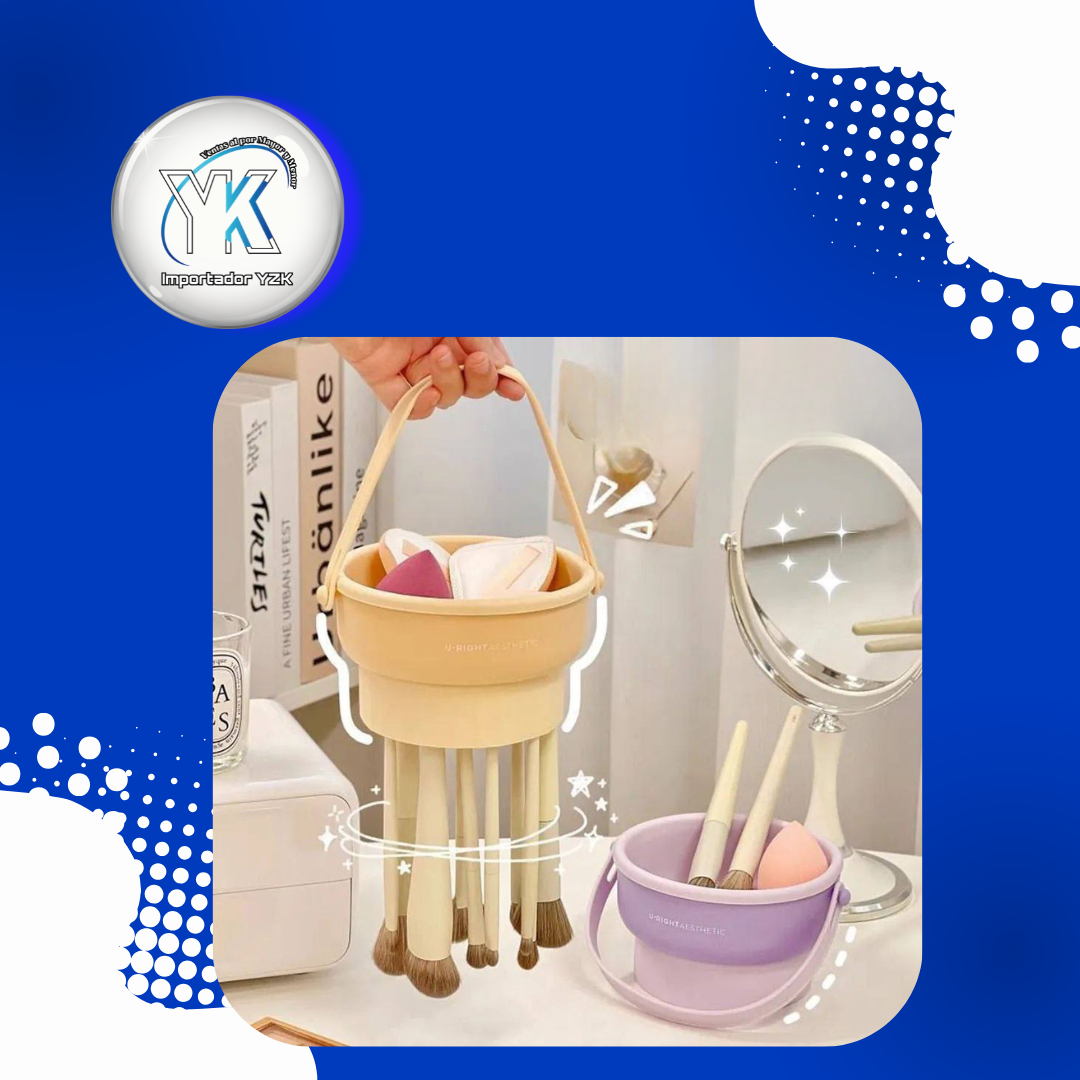 CESTA DE SILICONA PARA LIMPIEZA DE BROCHAS DE MAQUILLAJE