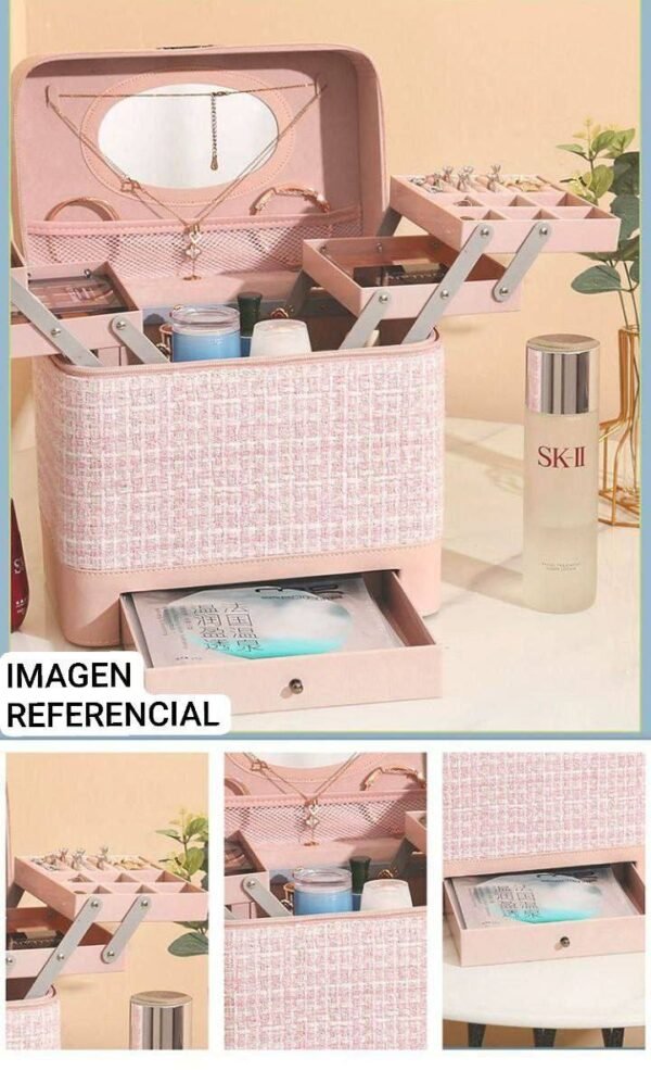 ORGANIZADOR DE COSMETICOS MALETA DE DOBLE CAPA - Imagen 2
