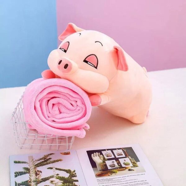 PELUCHE 2 EN 1 CON MANTA EN FORMA DE CERDITO - Imagen 2